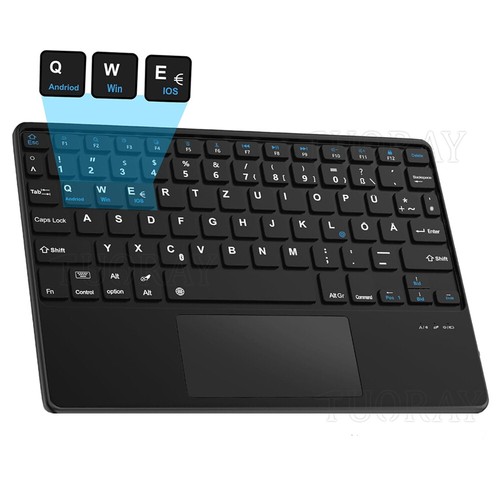 Bluetooth Touchpad Tastatur kabellos Keyboard für PC Handy Tablet QWERTZ Layout - Bild 22 von 57