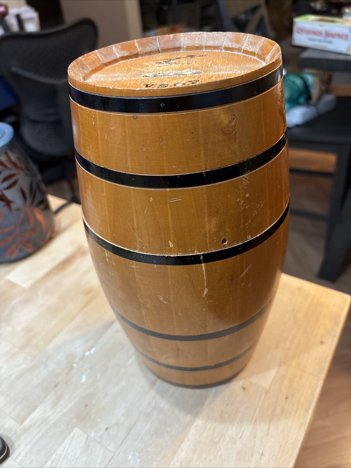 Vintage HENNESSY PROMO ADVERTISING St. Bernard MINI 10" OAK BARREL Wood KEG Cask