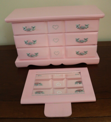 pink glitter dresser Pink Dresser with Flower Knobs