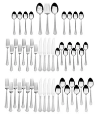 International Silver Carpi Frost 51-Piece Stainless Steel Flatware Set with Serv