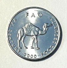 2000 Somalia 10 shillings Coin Dromedary One-Humped Domesticated Camel Wildlife