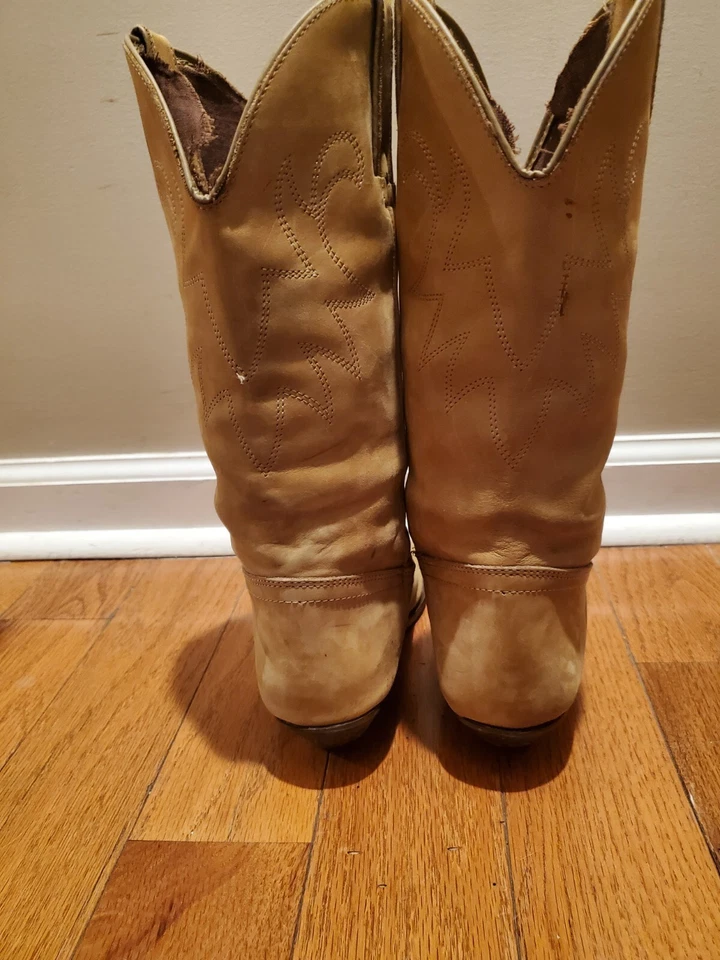 Dolcis Botas de Vaquero Raras Unisex Para Mujer Hombre Cuero Real Marrón Tostado Amarillento Foto 4 de 4