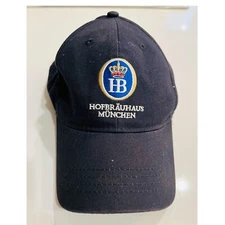 Authentic Hofbrauhaus HB Hofbrau München Germany Beer Navy Blue Baseball Hat Cap