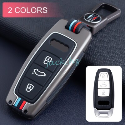 Metal Car Key Fob Cover Case Keychain For Audi A3 A6 C8 A8 Q7 e-tron Accessories