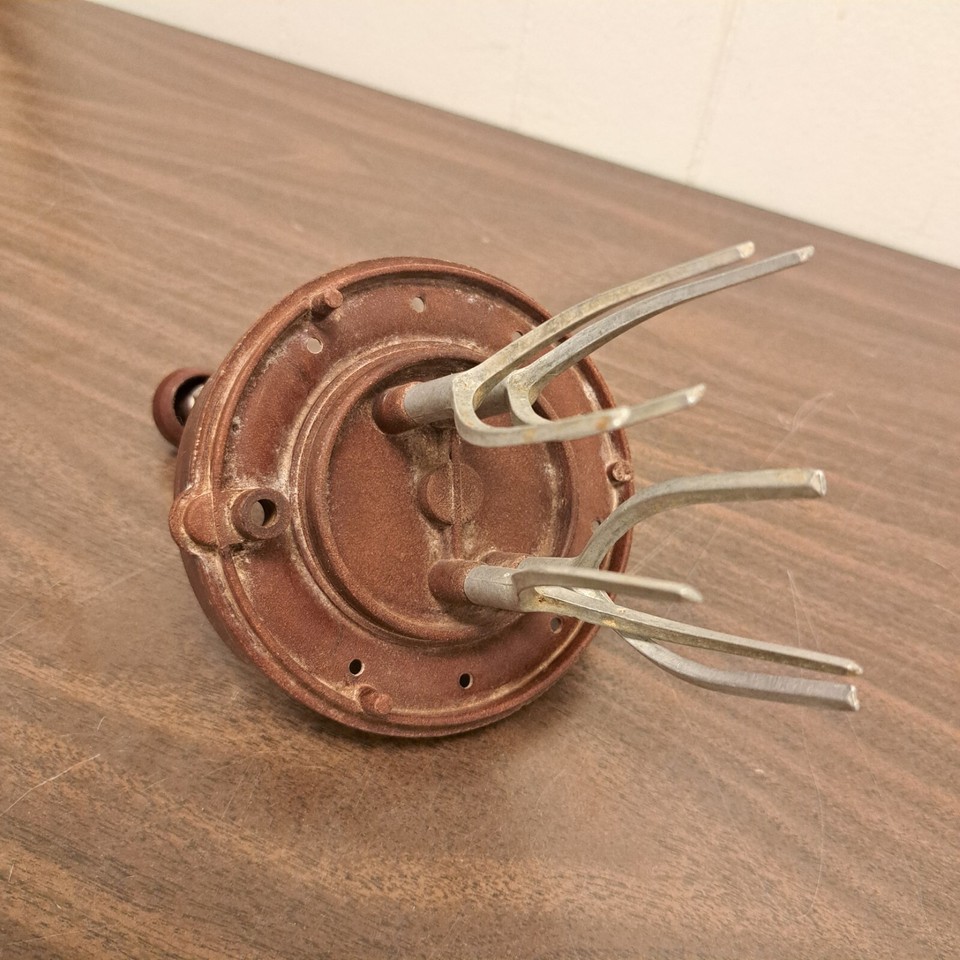 A vintage German RUHRFIX hand mixer/juicer — a chunky, mechanical mid-century kitchen tool that looks like it belongs in a design museum.