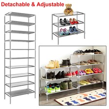 10 Tier Tall Shoe Rack Shoe Organizer Shelf for 30-36Pairs of Shoes for Entryway