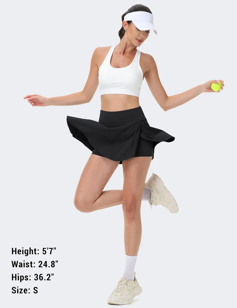 Womens Tennis Skirt Pleated Golf Skirts With Pocket High Waisted Athletic Skorts