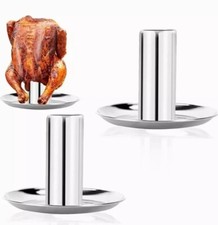 Beer Can Chicken Roaster Stand 2PCs, Stainless Steel Vertical Grill Rack
