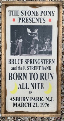 Antique Rustic Style Wooden Stone Pony Bruce Springsteen Home Decor ...