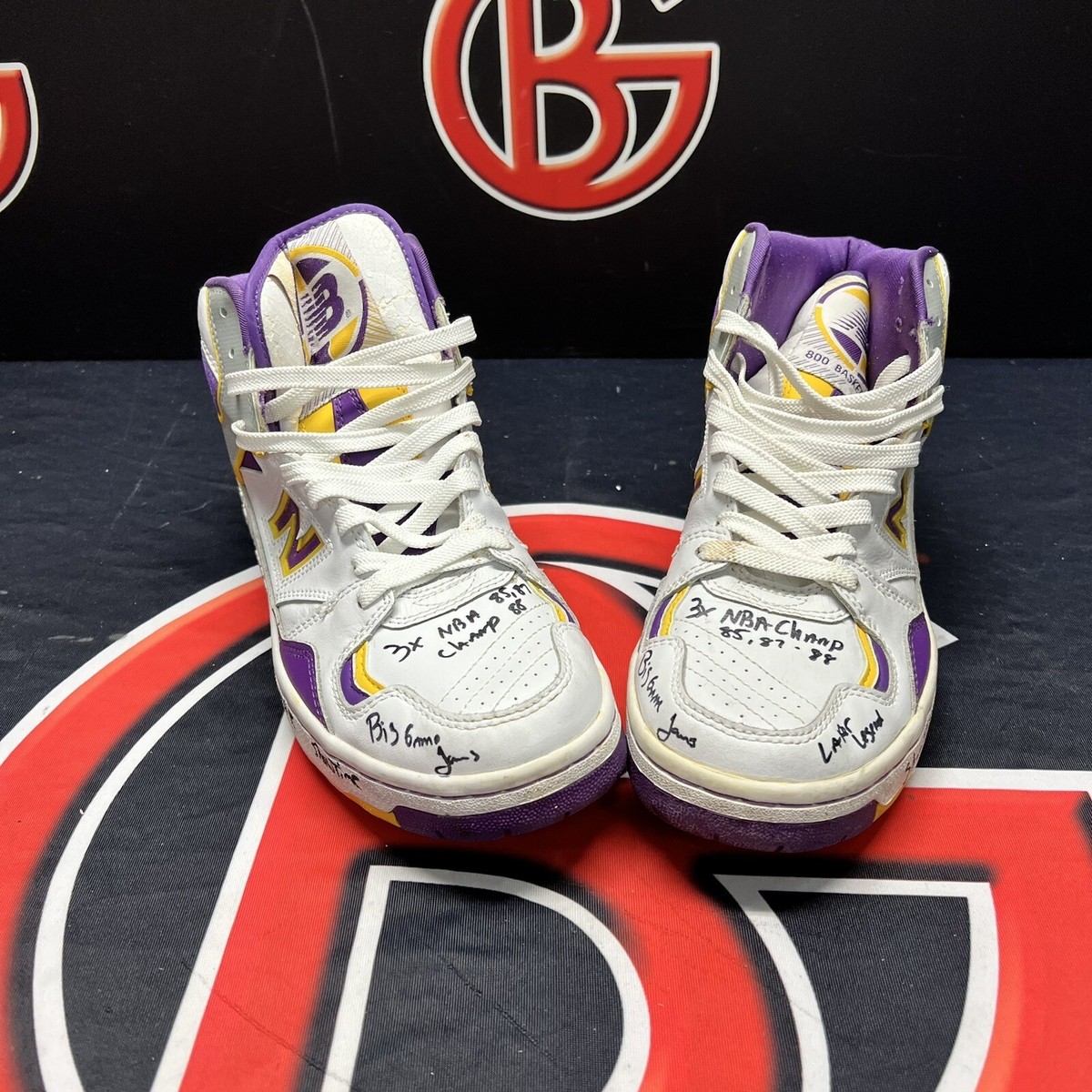James Worthy Lakers Signed New Balance Sneakers Autographed