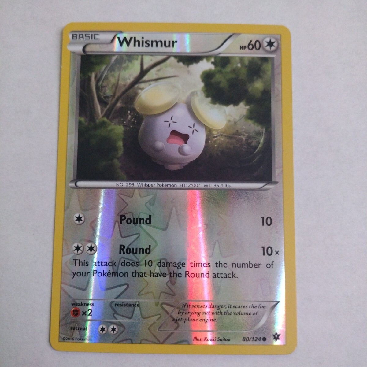 Whismur 80/124 C Reverse Holo Pokemon TCG Card Fates Collide NM