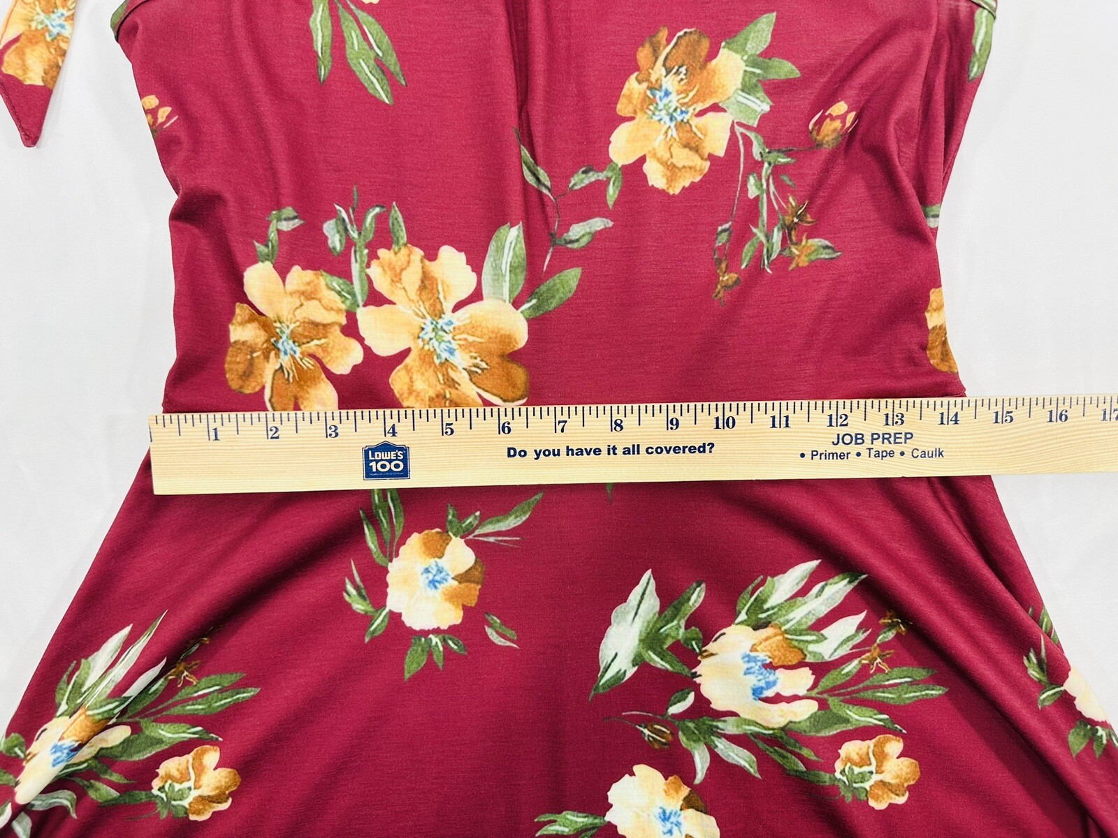 Ouges Sz M Stretch Cot Tie-Neck Floral Flare Dres… - image 9