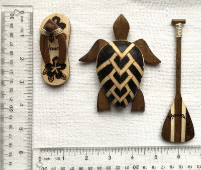 Large Wooden Magnet Hawaiian Honu Paddle Slipper Aloha Hawaii Gifts SUP New
