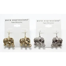 New Gold or Silver Lucky Elephant Earrings #E1416