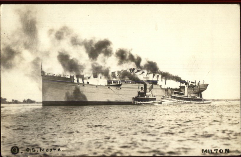 Portland ME Chip Ceiling Co Cumberland Shipbuilding Ship Launch MILTON