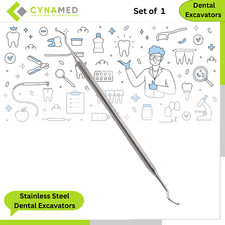 Cynamed Stainless Steel Dental Excavators Double Ended Premium Instruments