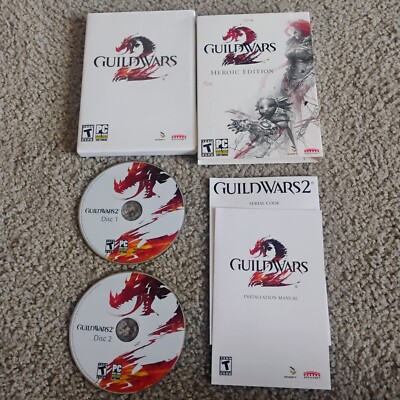 Guild Wars 2 Heroic Edition (PC, 2012) Computer Game CIB Complete W Key