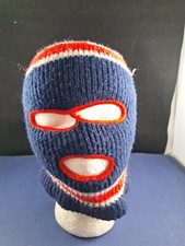 Vtg 3 Hold Striped Facemask Bank Robber Style Child Kid Size 3FB
