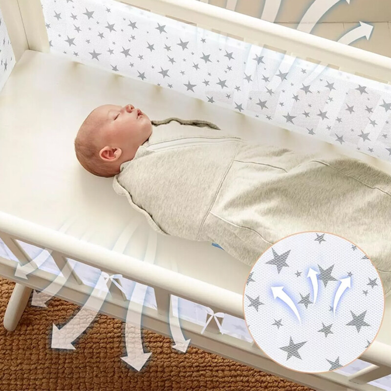 Baby Soft Cot Bed Bumper Breathable Air Mesh Crib Liner Nursery