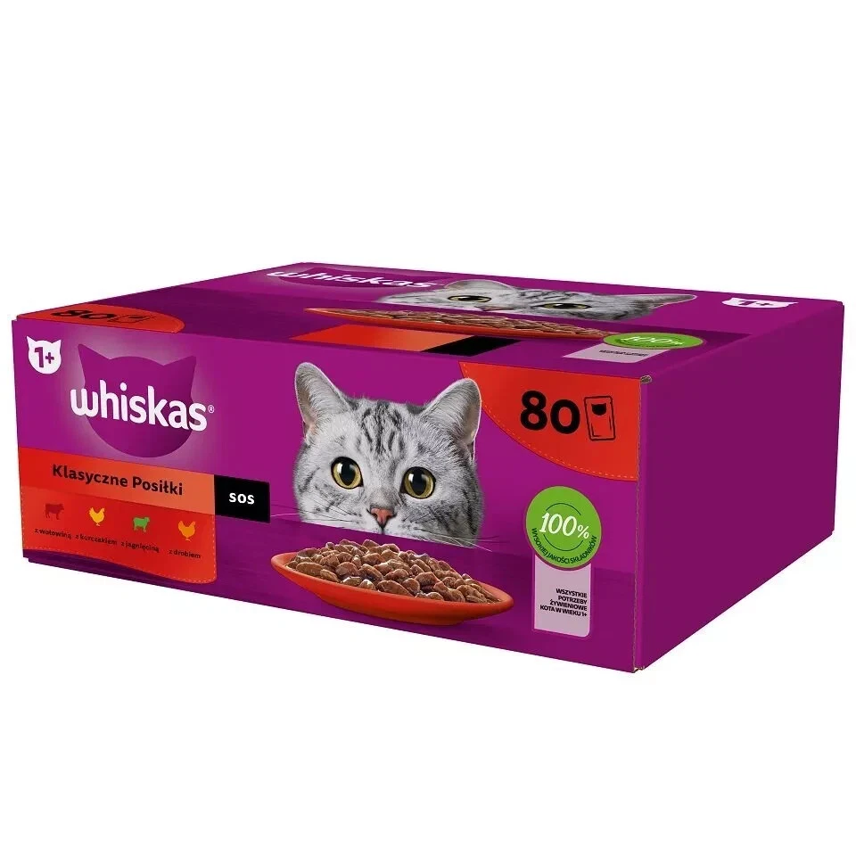 160x85 g WHISKAS Nassfutter in Soße Rind, Huhn, Lamm, Geflügel für adulte Katzen - Bild 2 von 4