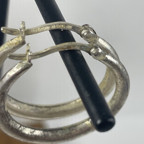 Pendientes de aro vintage firmados por M de plata de ley 925 hechos a mano para mujer - Imagen 3 de 11