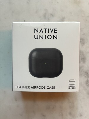 NIB Native Union Wrapped Black Leather Case for AirPods (3rd Gen)