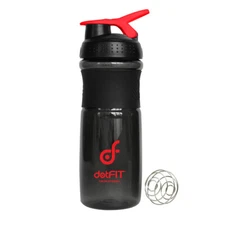 DotFit SportMixer Shaker Bottle Red Black Logo BPA-Free Mixing Ball 28oz NEW