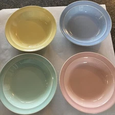 Taylor Smith Taylor Luray Pastels 4 Rim Soup Bowls 7 7/8” AS-IS Read