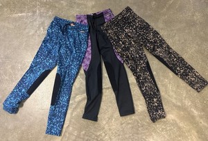 Kerrits Riding Pants (Lot of 3) Size Medium Black/Purple and Teal Made In USA