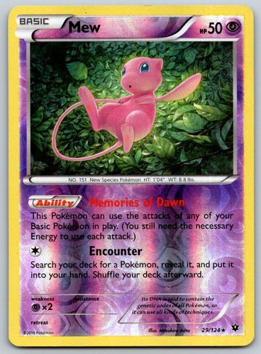 Mew Reverse Holo Fates Collide 29/124 Pokemon Card LP