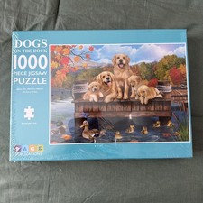 Dogs on The Dock 1000 Piece Jigsaw Puzzle 28" x 20" Page Publications NEW Sealed