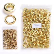 300 pcs Solid Brass Grommet Kit 1/2 inch Size #4 Eyelets Washers