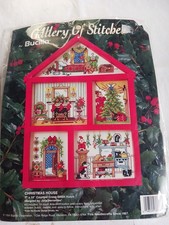 Vintage Bucilla Gallery of Stitches Counted Cross Stitch Christmas House 33388 
