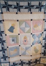 homemade baby quilt Angel's 50" X 60" Star Baskets
