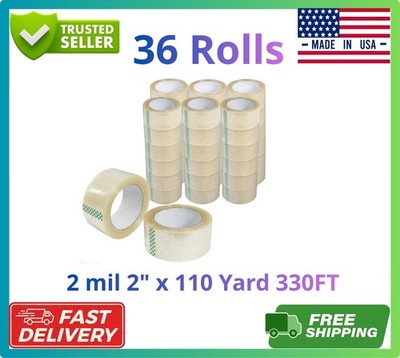 36 Rolls Clear Shipping Packing Tape 2 Mil 2'' x 110 Yards Heavy Duty Carton Seal