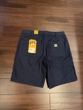 Carhartt Shorts Women's Size 12 Canvas Work Rugged Flex 10 Loose BS3111-W Blue