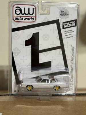 Auto World 1/64 Lamley Exclusive 1975 Cadillac Eldorado White Gold New