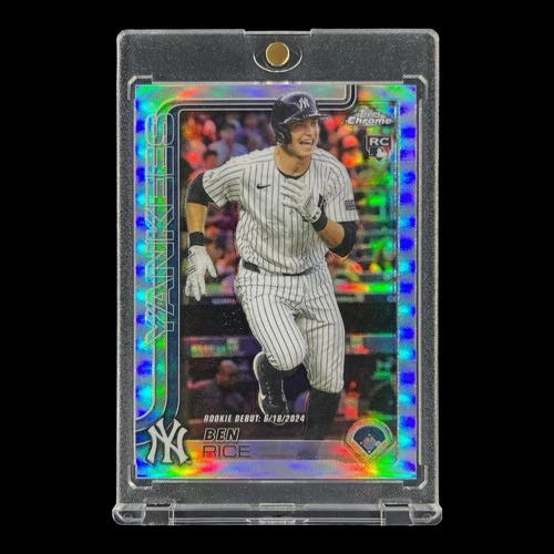 BEN RICE ROOKIE SILVER REFRACTOR HOLO 2025 Topps Chrome RC Card - Yankees
