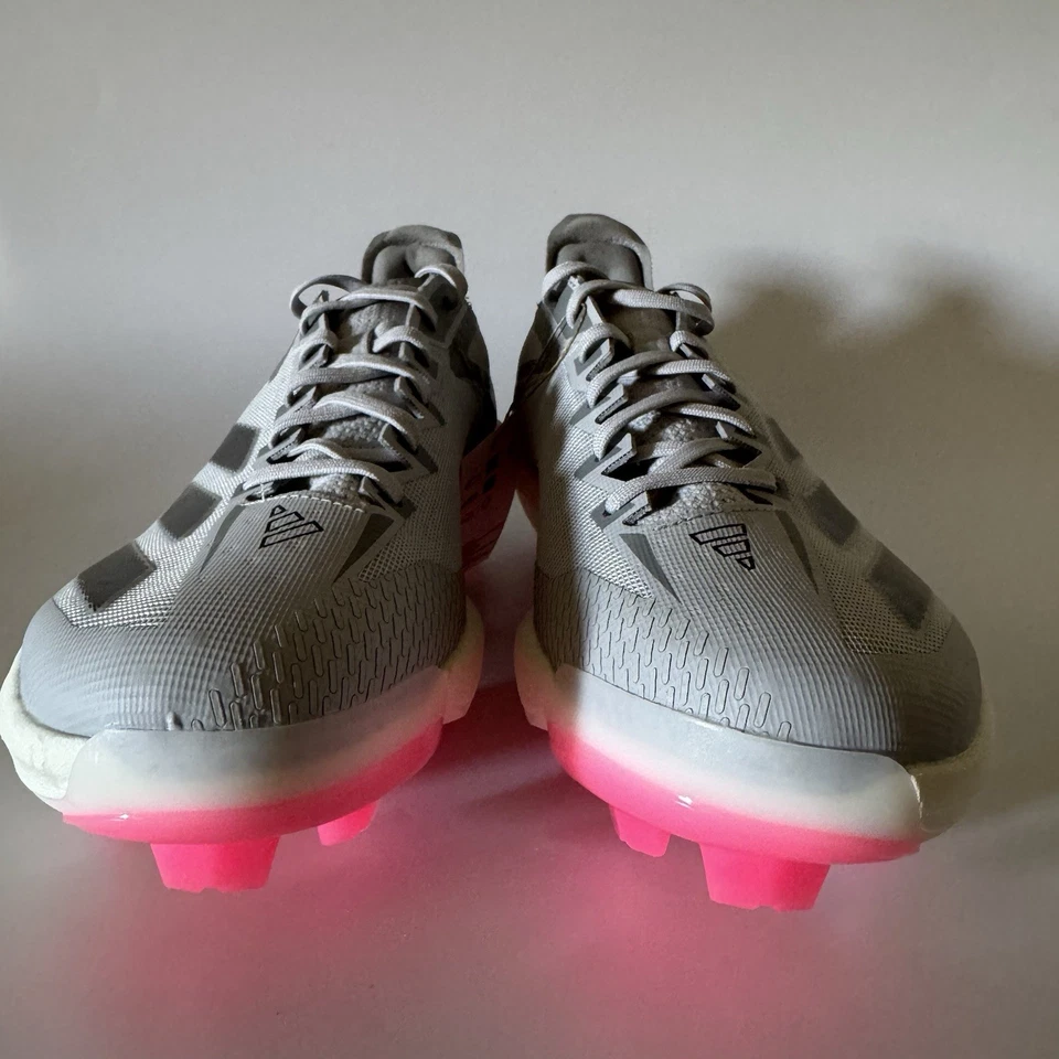 adidas Men’s 9.5 ADIZERO Electric+ TPU Baseball Cleats Light Grey Black ID0942 - Image 2 of 4