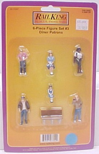 MTH 30-11047 Escala O RailKing Diner Patrons Conjunto de figuras # 3 (Juego de 6) | Zustand: New