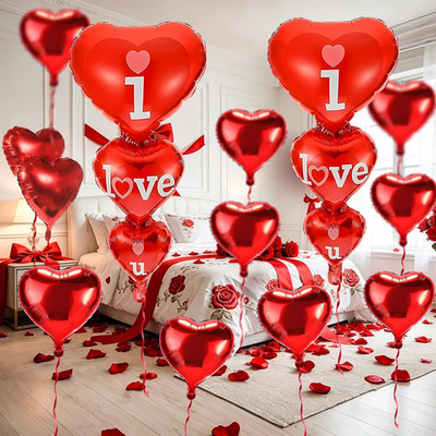 20 + 2 I Love You Balloons,Heart Balloons, Valentines Day Decorations and Gift I