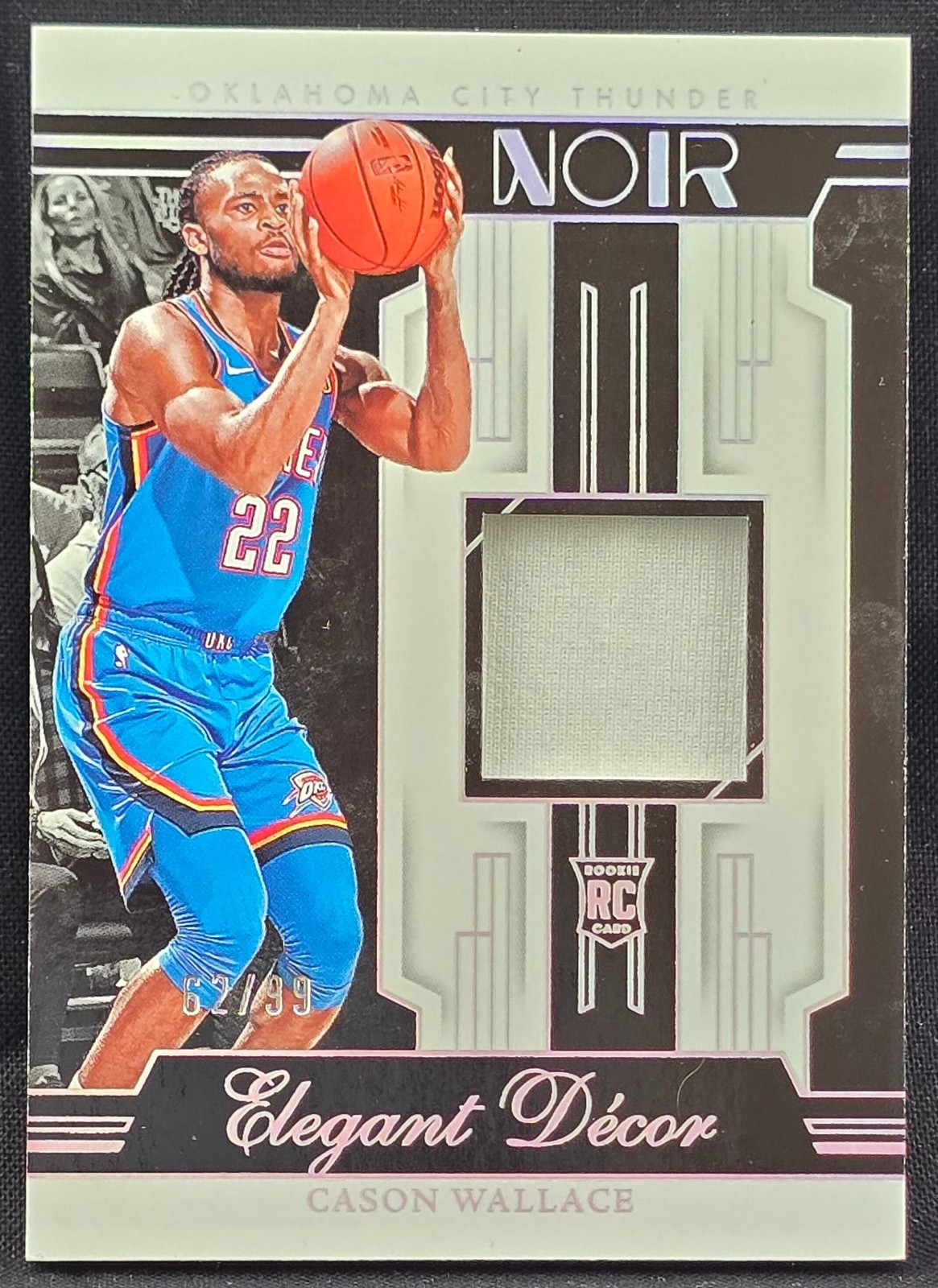 2023-24 Panini Noir #EDR-CAS Cason Wallace Elegant Décor Rookie Jerseys #/99