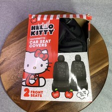 Hello Kitty Leatherette Front Car Seat Covers Black 4 Pc Cute Y2k Emo Grundge