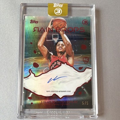 Topps Three 2025-26 Rain Drops Signatures Collin Murray-Boyles Auto 5/5 Raptors