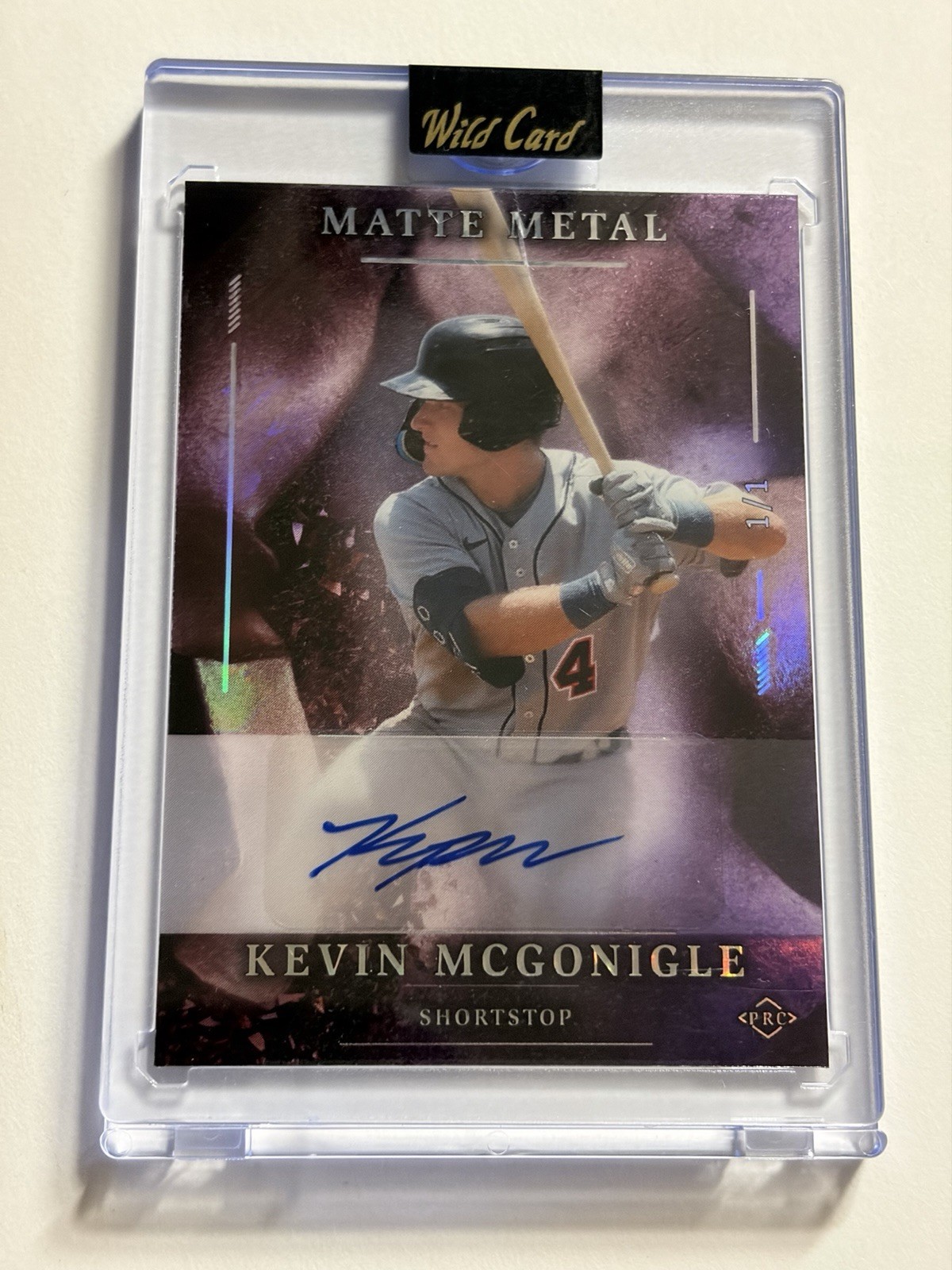 Kevin Mcgonigle 2026 Wild Card Baseball Matte Metal Red RC Auto #d 1/1 Tigers