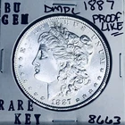 1887 BU GEM MORGAN SILVER DOLLAR UNC MS+++ U.S. MINT RARE COIN 8663