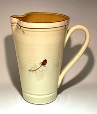 VIETRI ITALY FIORI DI BOSCO PITCHER 40 OZ SINGLE FLOWER TERRA COTTA EDGE