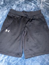 Youth boys kids under armour shorts zip pocket large black