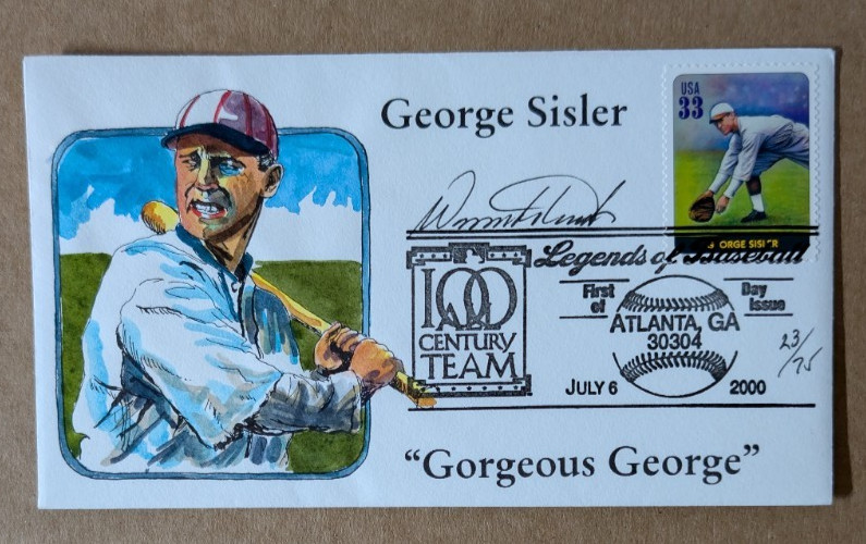 RARE 7-6-00 George Sisler #23/75 Wild Horse Cachet  Artist Signed