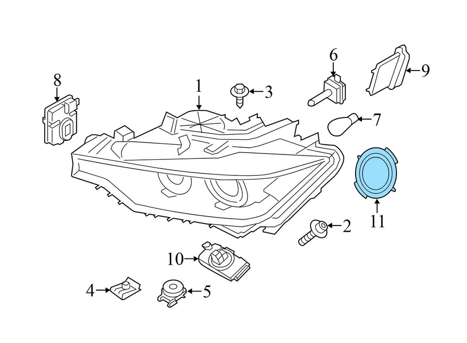2014-2015 BMW 335I GT XDRIVE - Tampa do farol / CAP 7311241 - Imagem 3 de 4